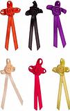 Simply Ribbons Rose Bows With Long Tails 5 Pack Assorted Colours