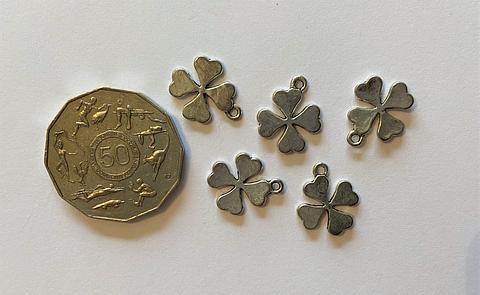 Silver 4 Leaf Clover Charms 5 Pack