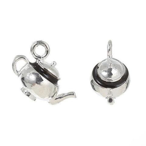 Silver Teapot Charms 5 Pack