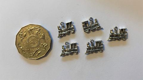 Silver Train Charms 5 Pack