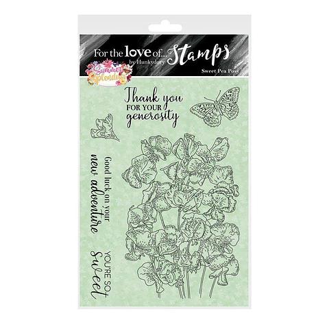 For The Love Of Stamps by Hunkydory Sweet Pea Posy A6 Stamp Set