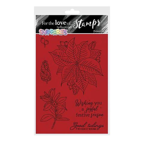 For The Love Of Stamps by Hunkydory Snippables Poinsettia A6 Stamp Set