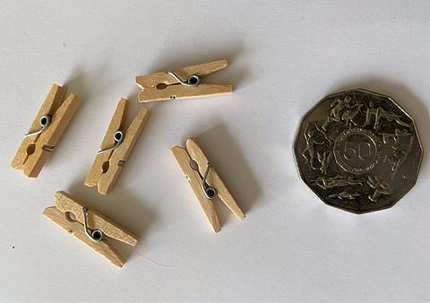 Wooden Bits and Bobs Wooden and Metal Mini Pegs 5 Pack