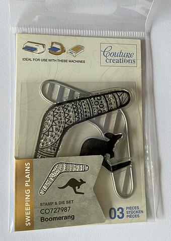 Couture Creations Sweeping Plains Boomerang Mini Stamp and Die 3 Piece Set