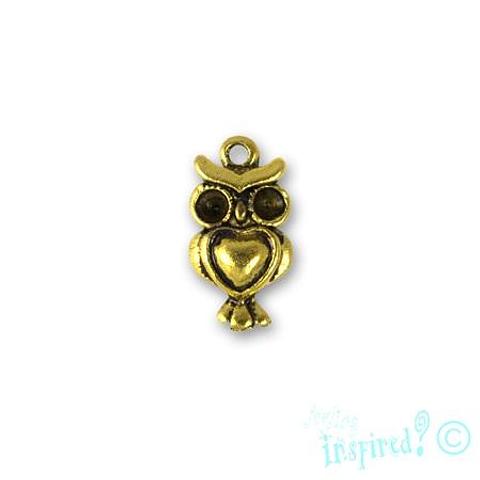 Feeling Inspired Gold Owl Charms 7mm x 13mm 5 Pack