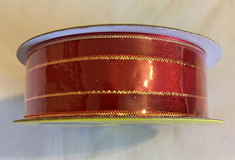 Value Craft Ribbon Red and Gold 22 mm x 4 metres