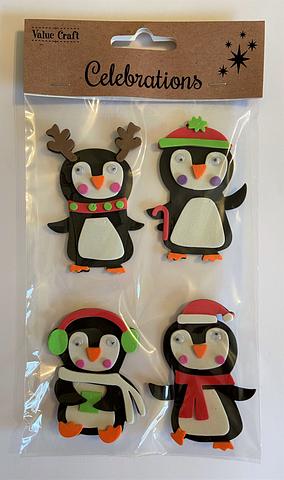 Value Craft Foam Sticker Penguins 4 Pack