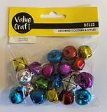 Value Craft Sleigh Bells 20mm Assorted Colours 20 Pack