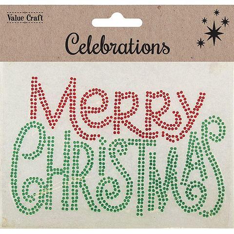 Value Craft Self-Adhesive Rhinestone Merry Christmas