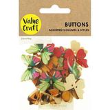 Value Craft Wooden Colourful Butterfly Buttons 20 Piece Pack
