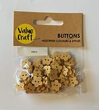 Value Craft Wooden Natural Flower Buttons 10mm 40 Piece Pack