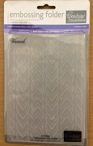 Couture Creations Weaved Embossing Folder A2