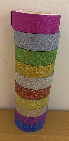 Glitter Tape Roll, Assorted Colours