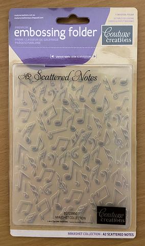 Couture Creations Scattered Notes Embossing Folder A2