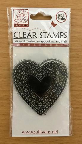 Paper Xtra Lace Heart Clear Stamp