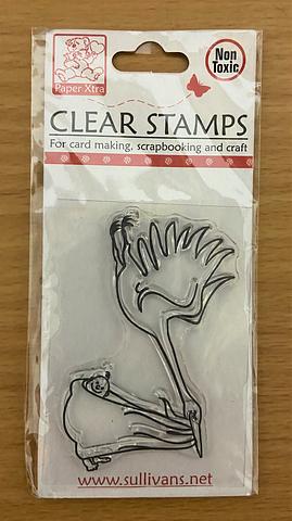 Paper Xtra Stork and Baby Mini Clear Stamp