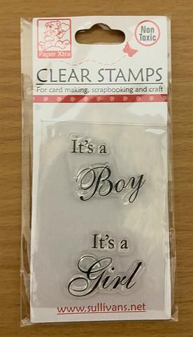 Paper Xtra It’s a Boy Girl Clear Stamps