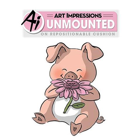 Art Impressions Unmounted Penny the Pig Stamp