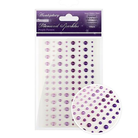 Hunkydory Diamond Sparkles Purple Passion Self-Adhesive Pearlescent Gemstones