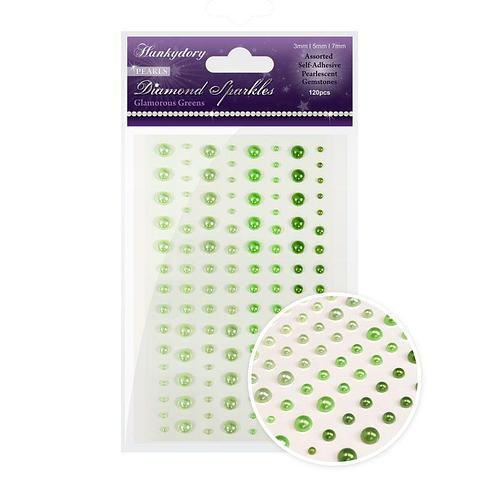 Hunkydory Diamond Sparkles Glamorous Greens Self-Adhesive Pearlescent Gemstones