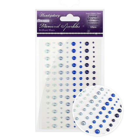 Hunkydory Diamond Sparkles Brilliant Blues Self-Adhesive Pearlescent Gemstones