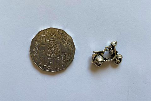 Silver Moped Scooter Charm Assorted Colours
