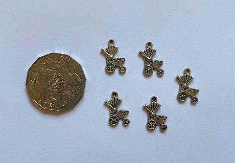 Silver Baby Pram Charms 5 Pack