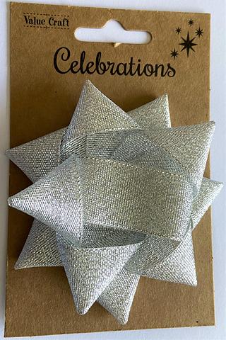 Value Craft Celebrations Silver Ribbon Gift Bow
