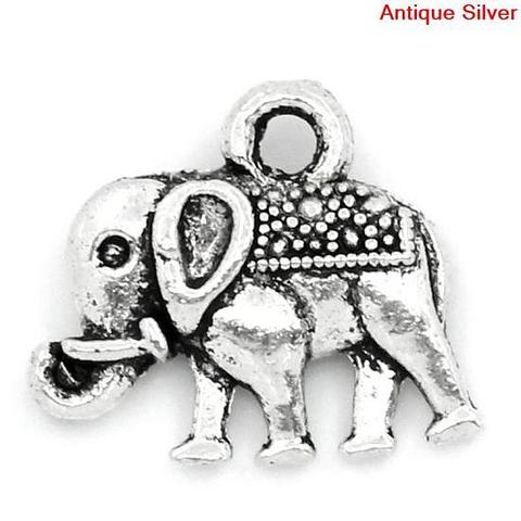 Silver Elephant Charms 5 Pack