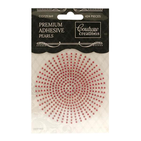 Couture Creations Deep Red Adhesive Pearls 2mm