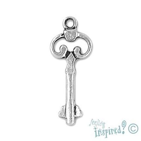 Feeling Inspired Silver Simple Key Charms 5 Pack