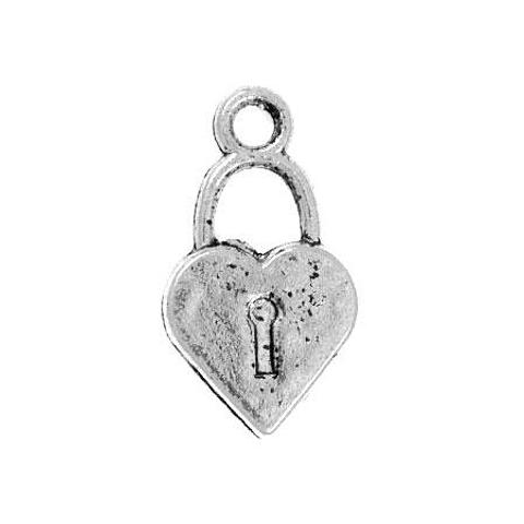 Feeling Inspired Silver Heart Lock Charms 5 Pack