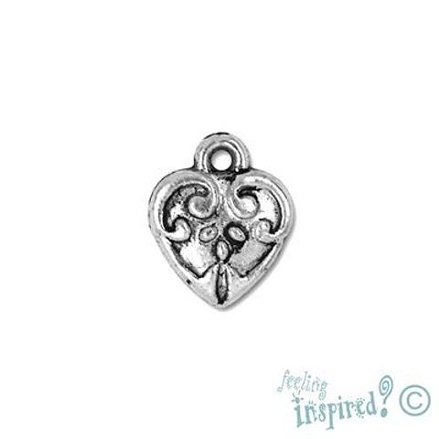 Feeling Inspired Silver Decorative Heart Charms 5 Pack