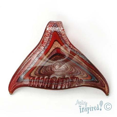 Feeling Inspired Foil Glass Red Whale Tail Pendant
