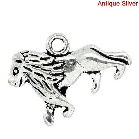 Silver Lion Charms 5 Pack