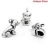 Silver Dog Charms 5 Pack