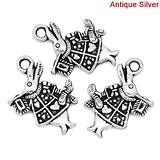 Silver Alice In Wonderland White Rabbit Charms 5 Pack