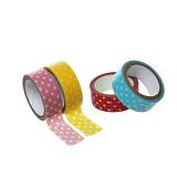 Paper Washi Tape Dot Pattern 15mm Assorted Colours