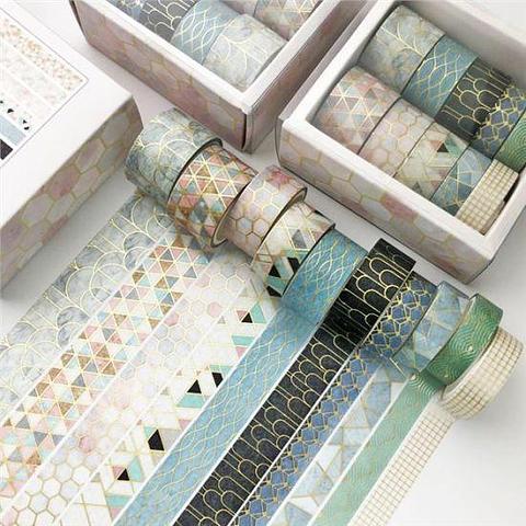 Paper Washi Tape Gold Foiled Multi Print Mixed 2cm, 1.5cm and 1cm Assorted