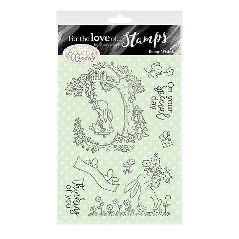 For The Love Of Stamps by Hunkydory Acorn Woods Bunny Wishes A6 Stamp Set