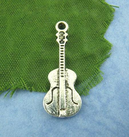 Silver Guitar Charms 5 Pack