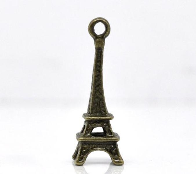 Bronze Eiffel Tower Charms 5 Pack