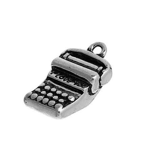Silver Typewriter Charm