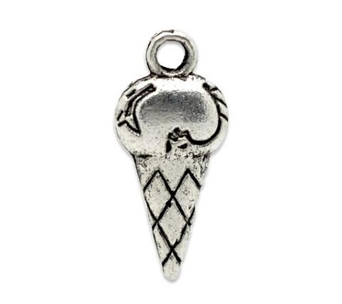 Silver Ice Cream Cone Charms 5 Pack