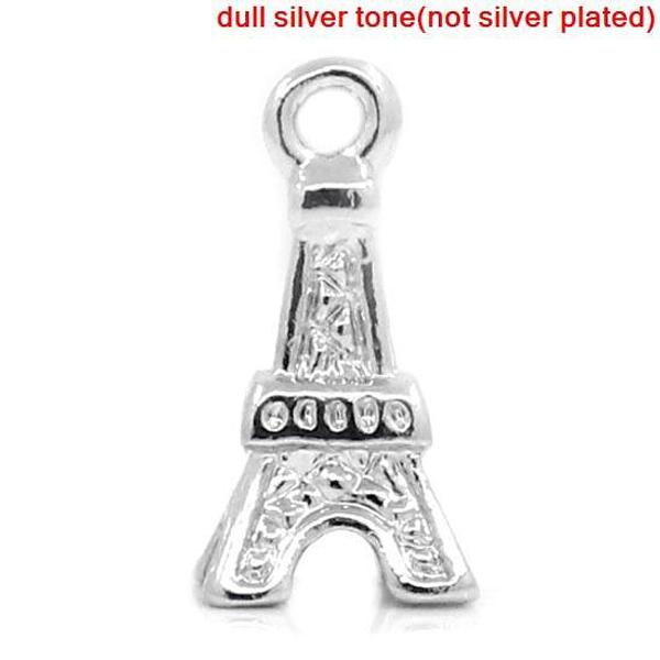 Silver Eiffel Tower Charms 10 Pack