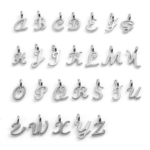Silver Alphabet Charms 26 Pack