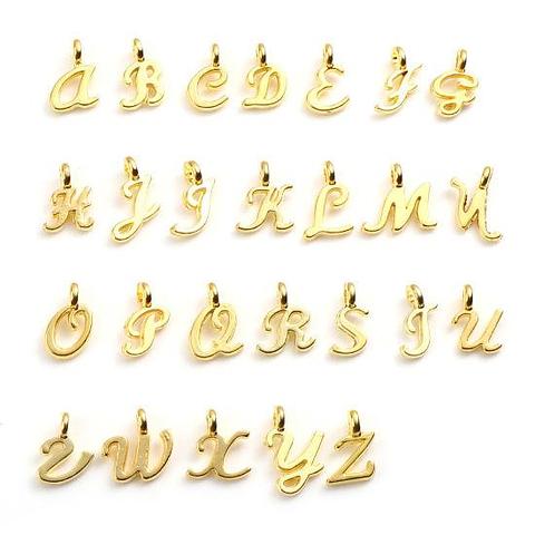Gold Alphabet Charms 26 Pack