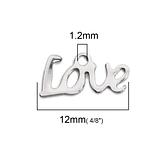 Silver Love Charms 10 Pack