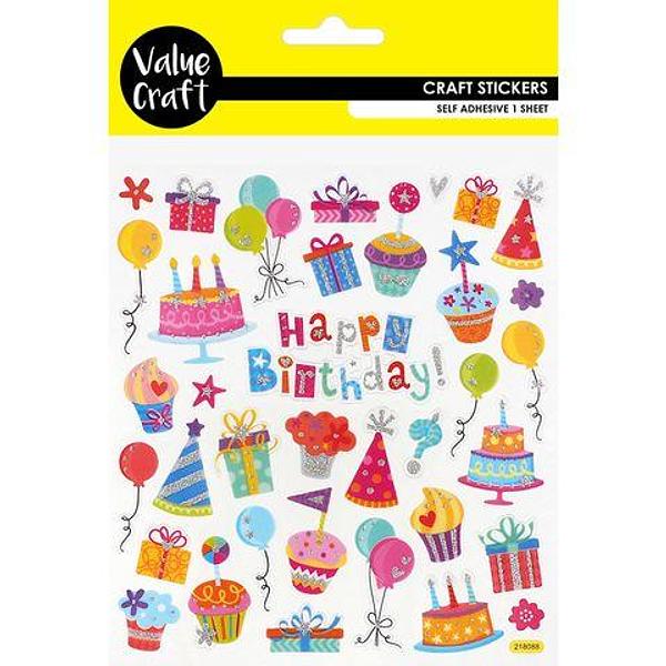 Value Craft Happy Birthday Sticker Sheet
