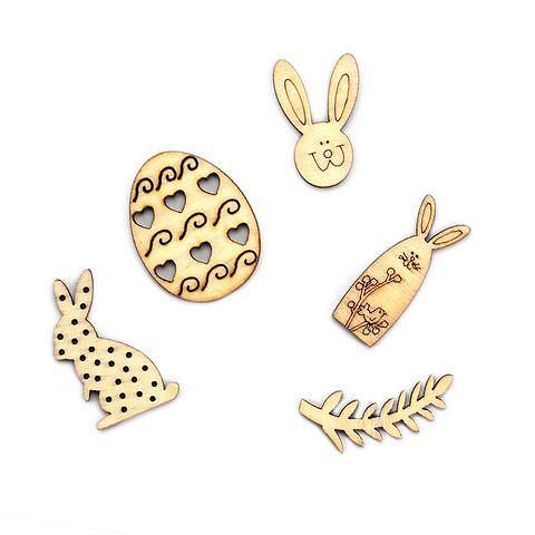 Value Craft Easter Wooden Mini Shapes 25 Pack